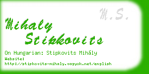 mihaly stipkovits business card