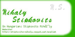 mihaly stipkovits business card